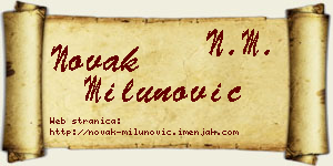 Novak Milunović vizit kartica